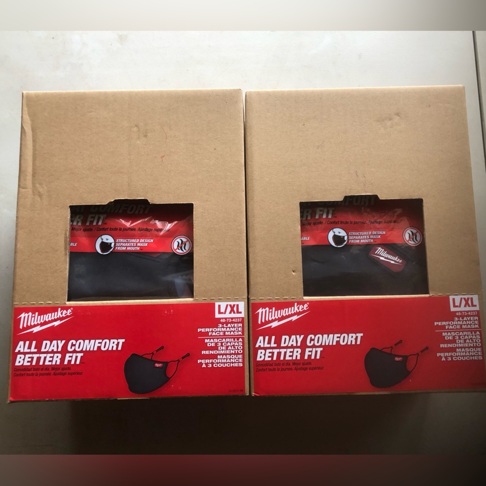 Milwaukee 3 Layer Face Mask New in Box  | 2 boxes x12pcs (24 total mask)